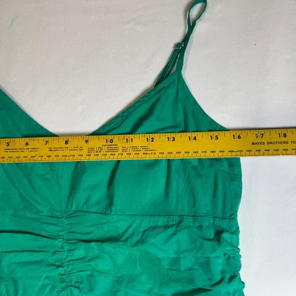Universal Thread Size L Green Maxi Sundress Ruched Tiered Pocketed Cottagecore - Picture 8 of 8
